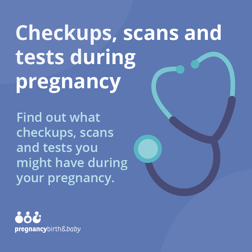 Checkups, scans and tests during pregnancy - promo tile